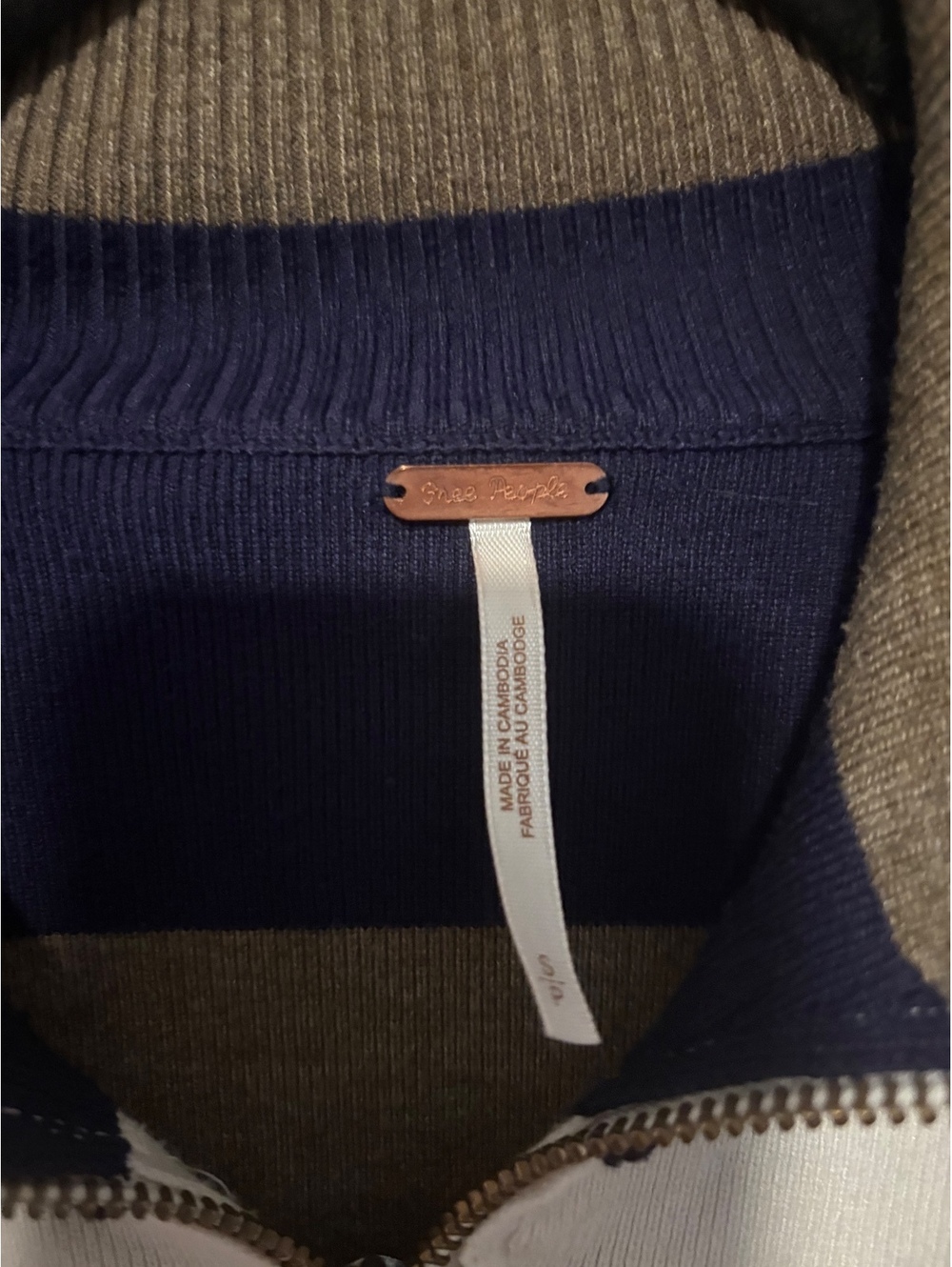 Free People Coastal Stripe Half Zip Pullover Oversized Small Blokecore Fisherman - Picture 3 of 7